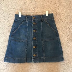 Button-front Denim Skirt